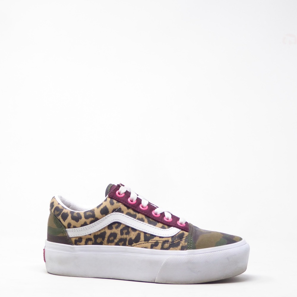 Vans Womens Old Skool 36 DX Anaheim Sneakers Brown Leopard Camo Platform Size 6